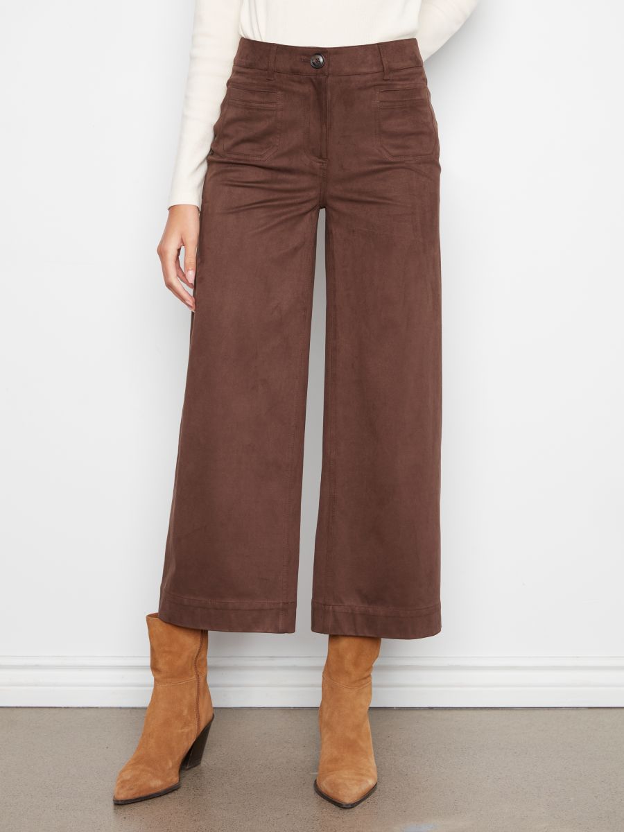 Pantalon suèdine jambe large Pantalon suèdine jambe large