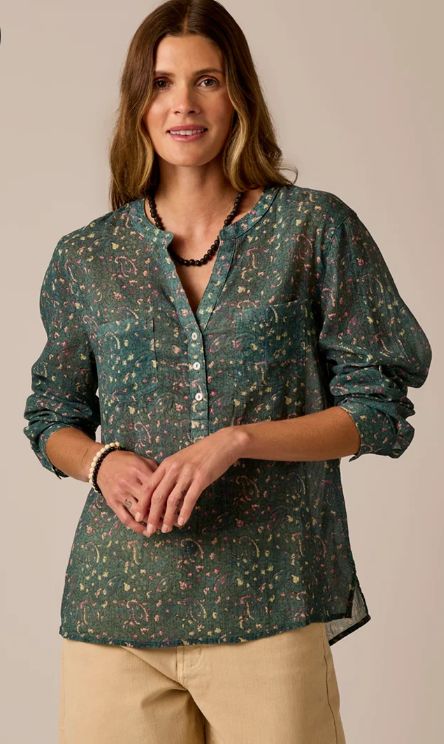 Chemise en gaze Dylan imprimée - TWDG26-347 - Carve Designs Chemise en gaze Dylan imprimée - TWDG26-347 - Carve Designs