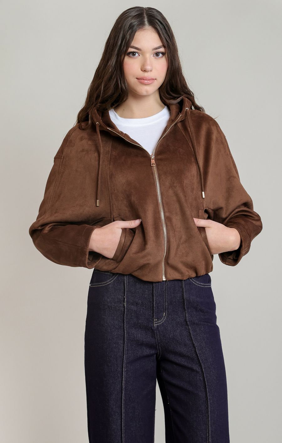 Cardigan suèdine capuchon - 2829509 D - Dex Cardigan suèdine capuchon - 2829509 D - Dex