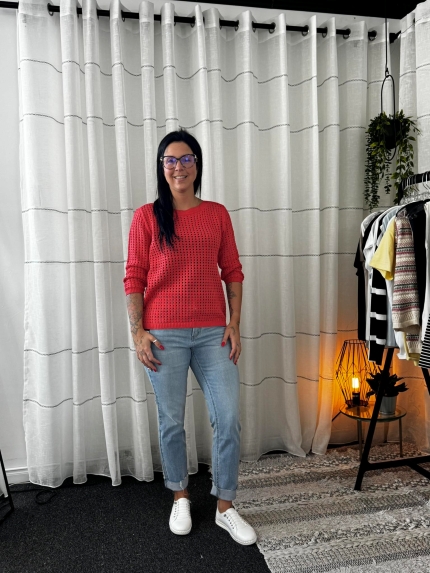 Chandail crochet manche 3/4 Chandail crochet manche 3/4