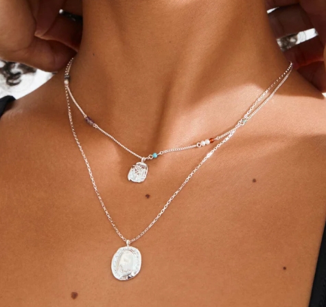 Here chaine 2 en 1 pendentif - 132636811 - Pilgrim Here chaine 2 en 1 pendentif - 132636811 - Pilgrim
