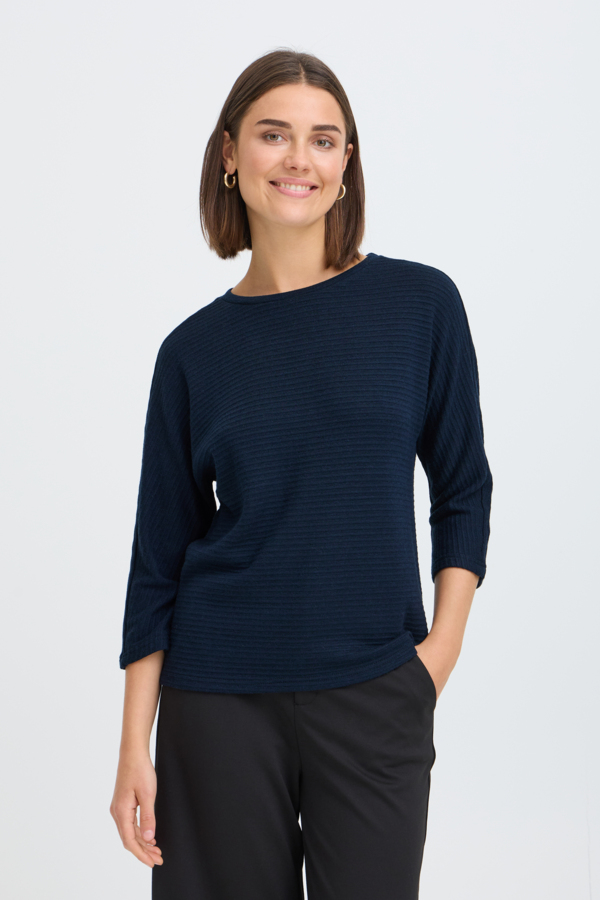 Chandail rib col rond - 20618236 - Fransa Chandail rib col rond - 20618236 - Fransa