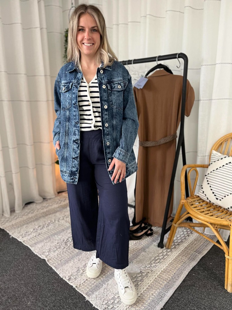 Veste rayée boutons