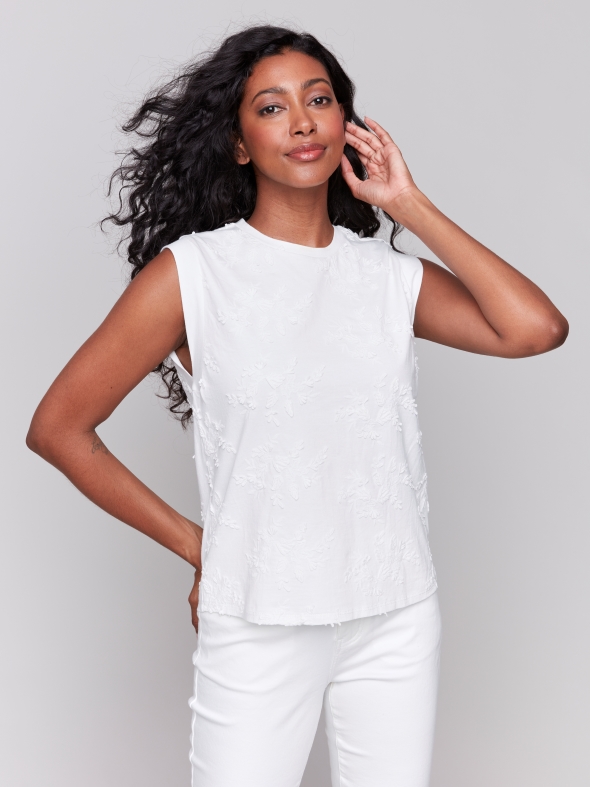 Camisole broderies col rond