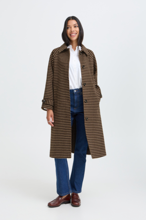 Manteau long à carreaux - 20819133 - B.Young