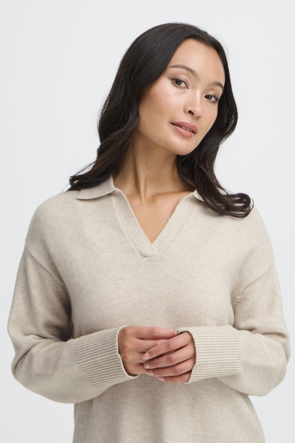 Chandail col polo tricot