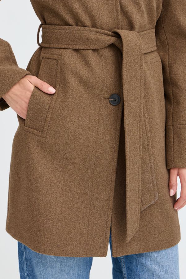 Manteau lainage ceinture