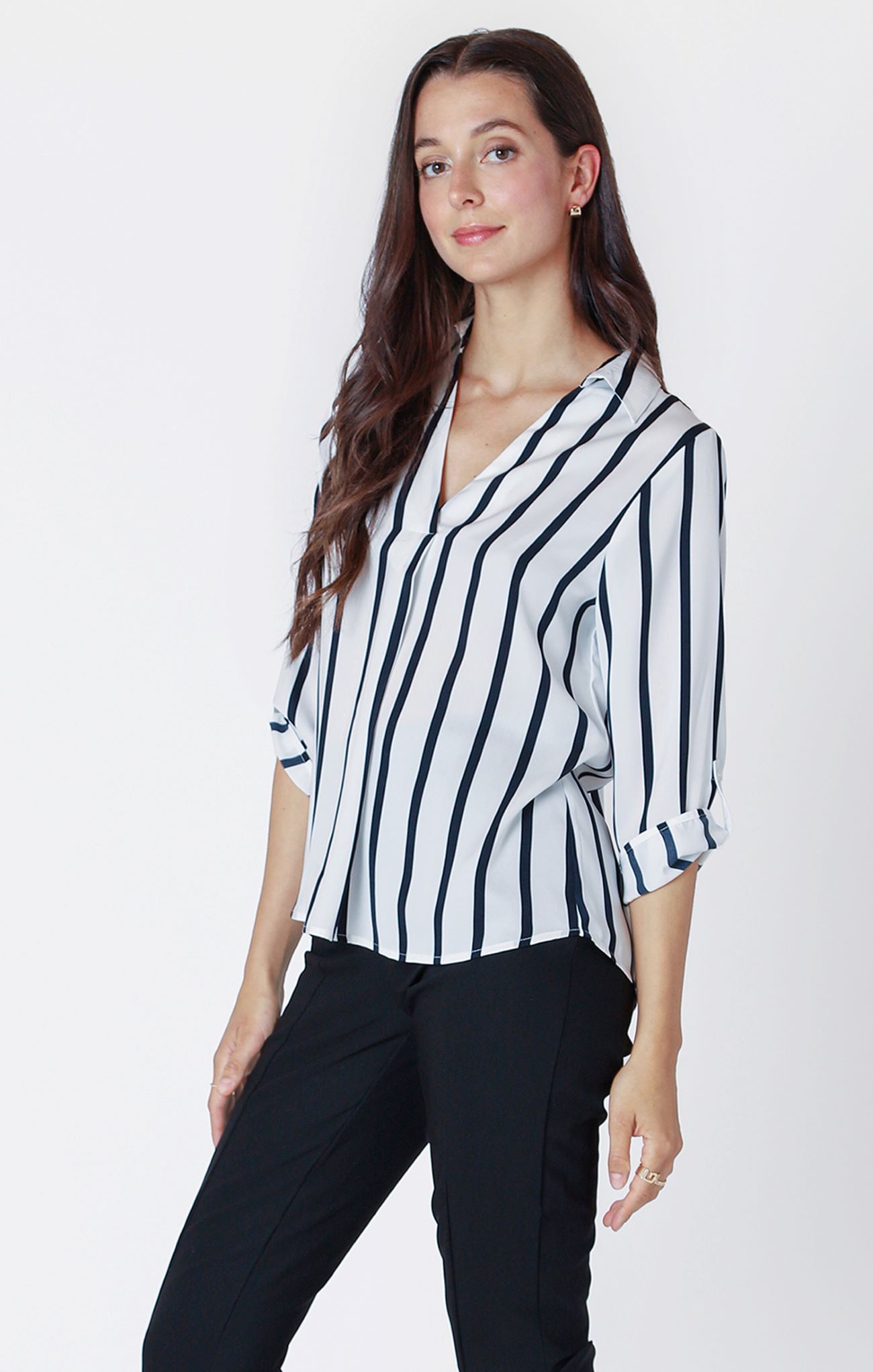 Blouse en satin fluide manches 3/4