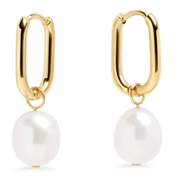 Boucle d'oreille Créoles perle d'opale - T123E013 - Mia Bijoux
