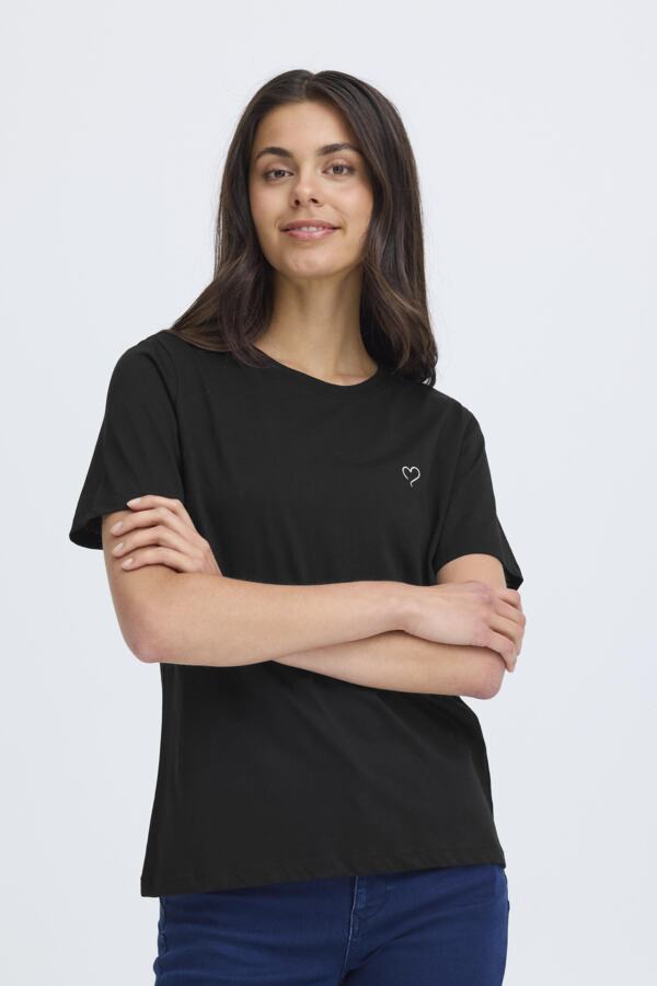 T-shirt col rond coeur - 20615873 - Fransa