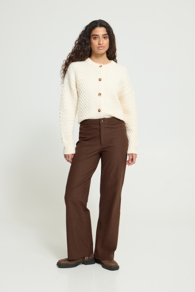 Pantalon extensible jambe large - 20126090 - Ichi