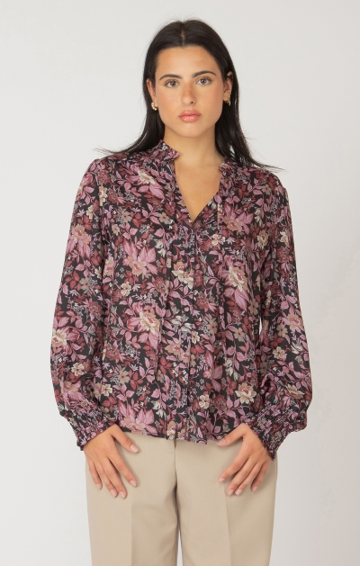 Blouse détails nid d'abeille