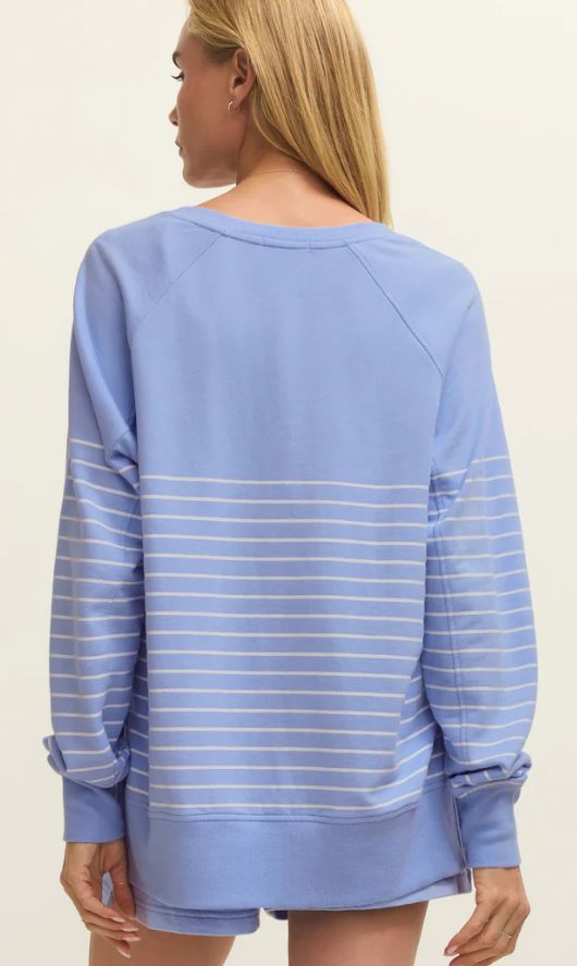 Chandail rayé manches raglan 