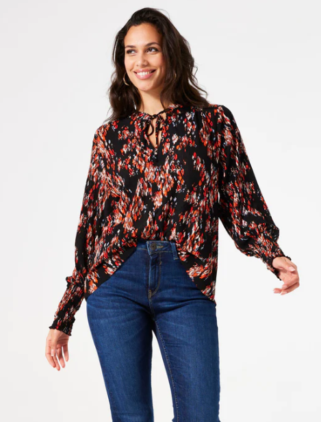 Blouse légère nid d'abeille manche - u40032 - Garcia