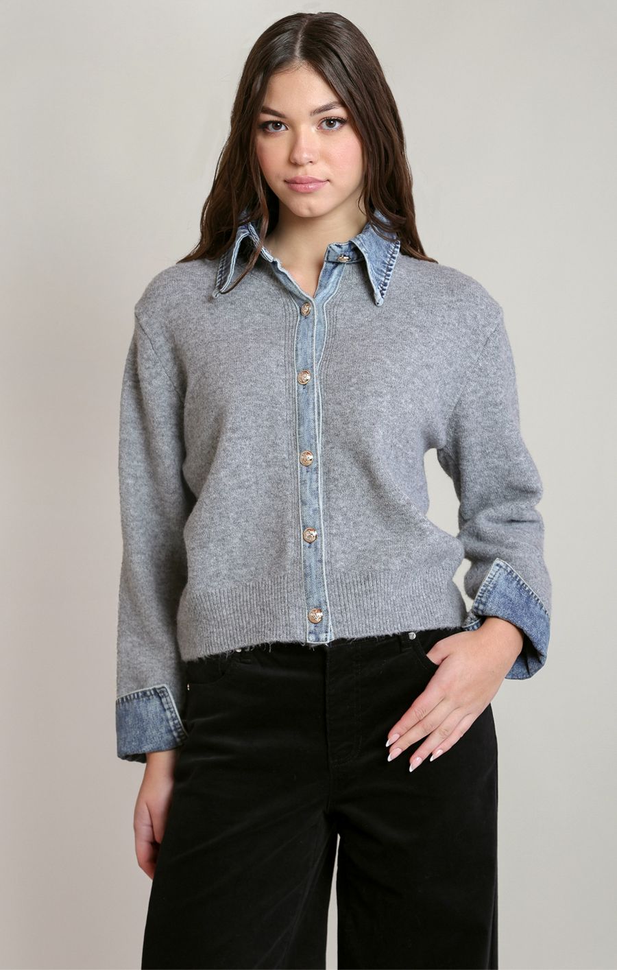 Cardigan lainage et jeans - 2827280 D - Dex