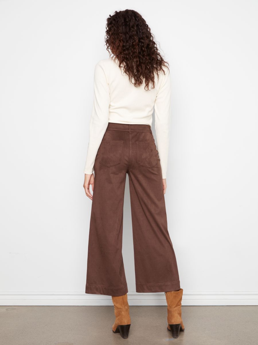 Pantalon suèdine jambe large - 5848-750C - Charlie B