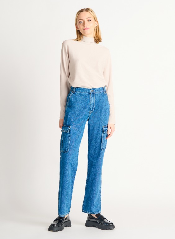 Chandail mock neck rib