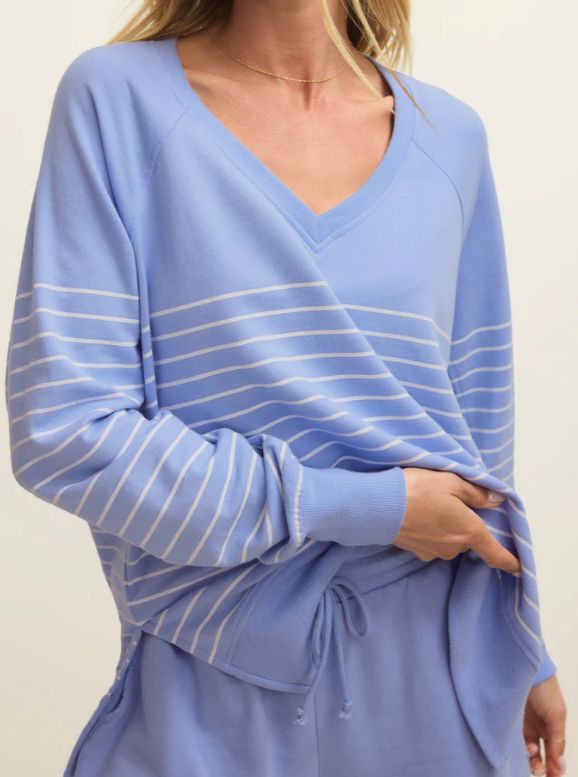 Chandail rayé manches raglan 