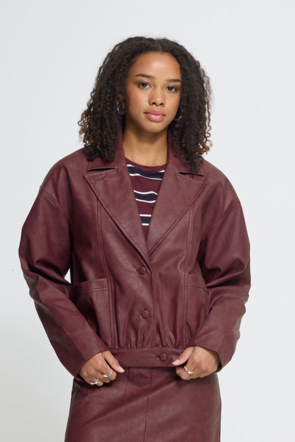 Veston manteau simili cuir - 20126175 - Ichi
