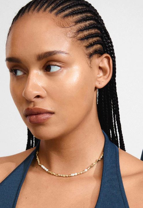 Collier perles pierres Tide