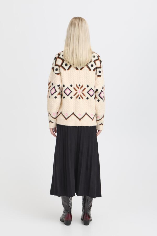 Cardigan lainage motif
