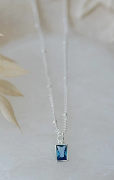 Glim chaine pendentif pierre bleu - glim-n - Glee Jewelry