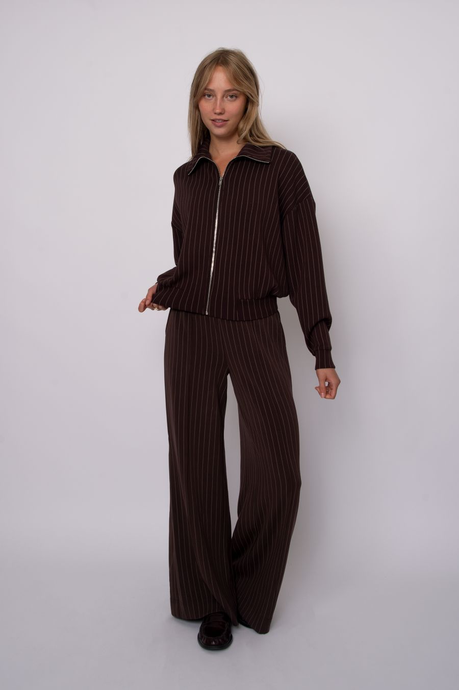 Cardigan ligné zip