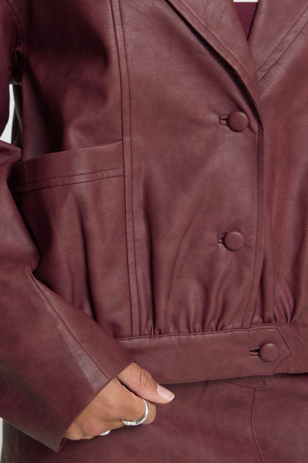 Veston manteau simili cuir