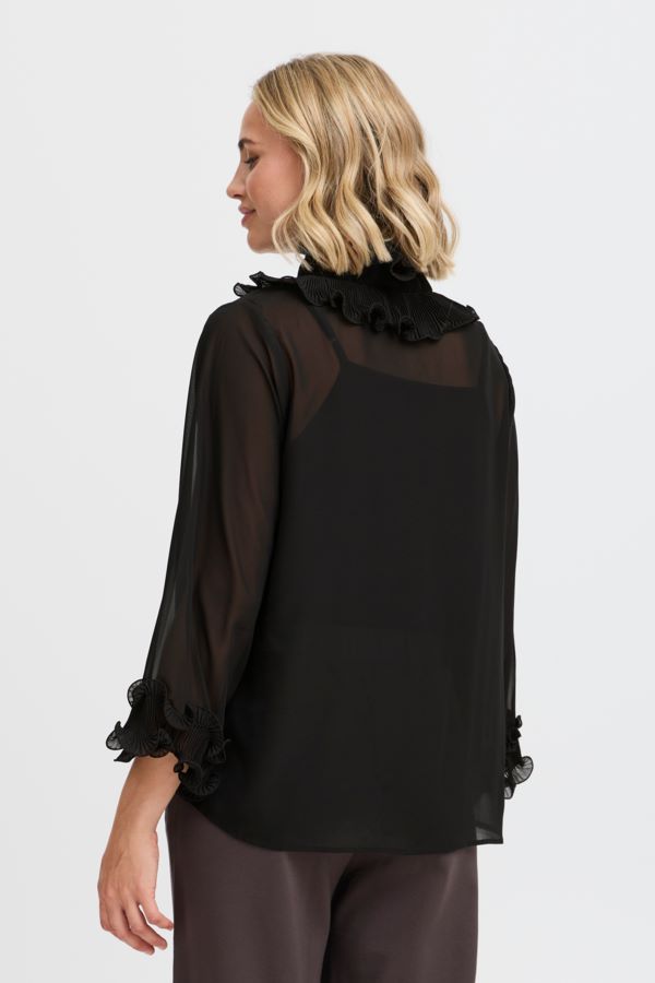 Blouse frill transparente