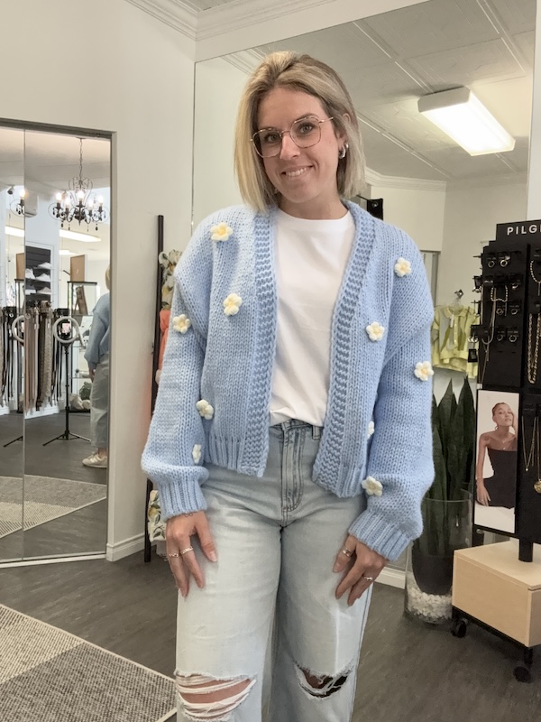 Cardigan tricot et fleurs - X196197 - Apricot