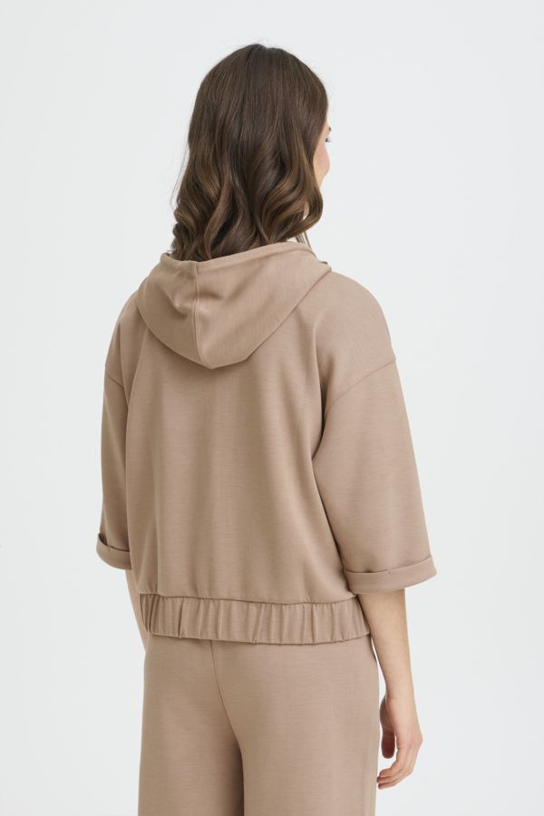 Cardigan zip banu capuchon