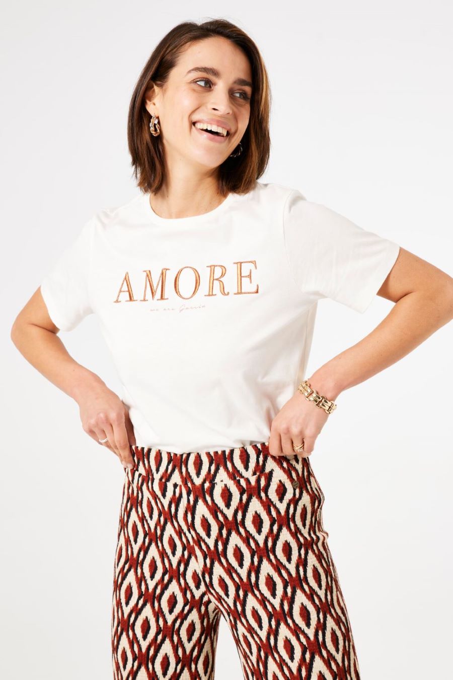 T-shirt col en rond amore