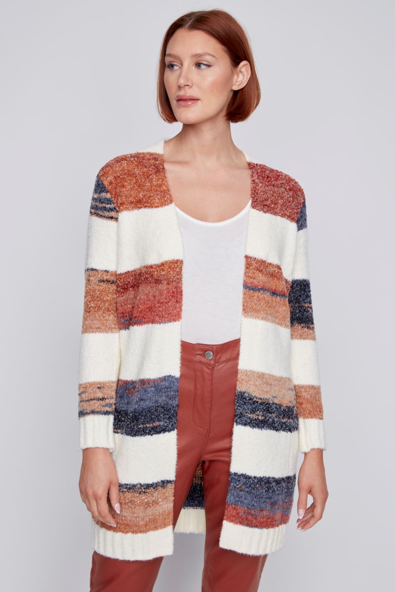 Cardigan ouvert tricot ligné - 2425208 - C.Y.C. Coco Y. Club Inc