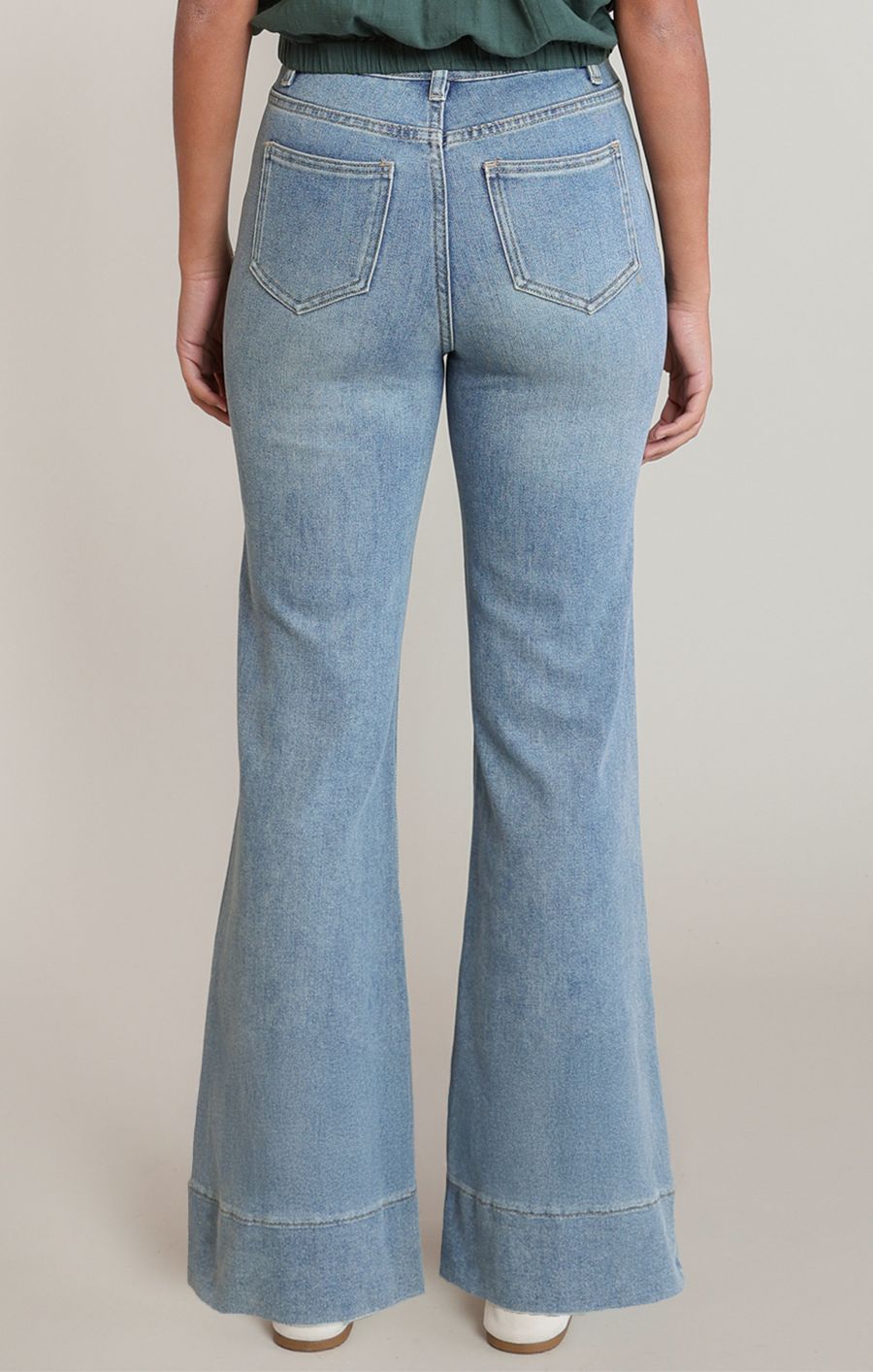 Jeans flare taille haute