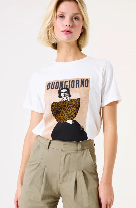 T-shirt col rond dessin - H50001 - Garcia