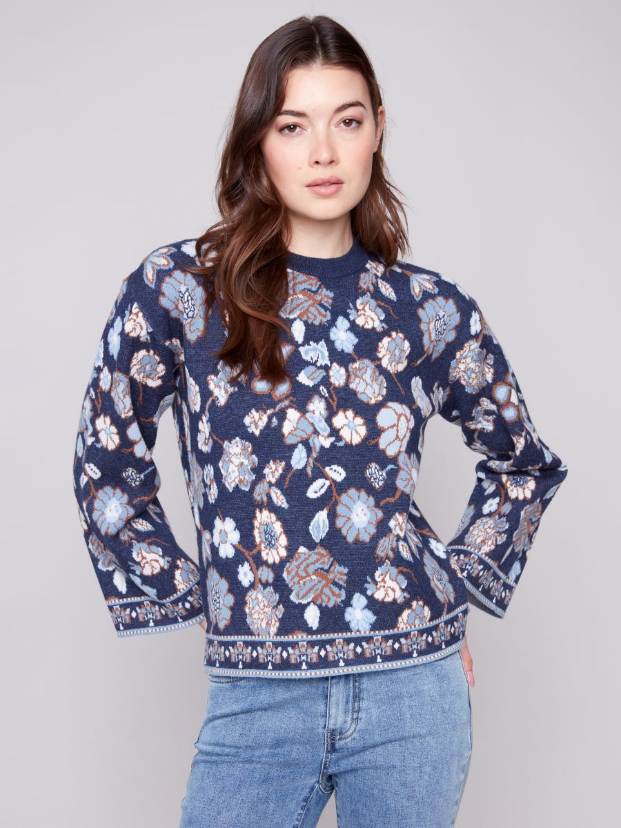 Chandail tricot motif col rond