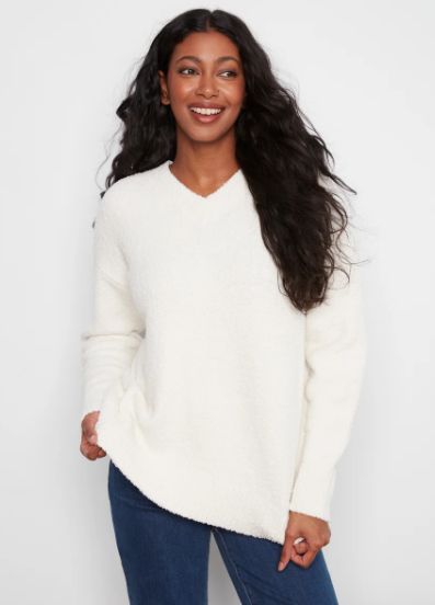 Chandail chenille encolure en V - C2036/703C - Charlie B
