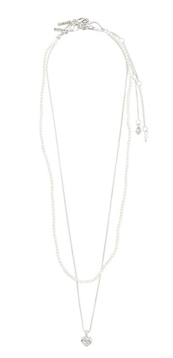 Arlet collier microperles et pendentif en coeur 2 en 1