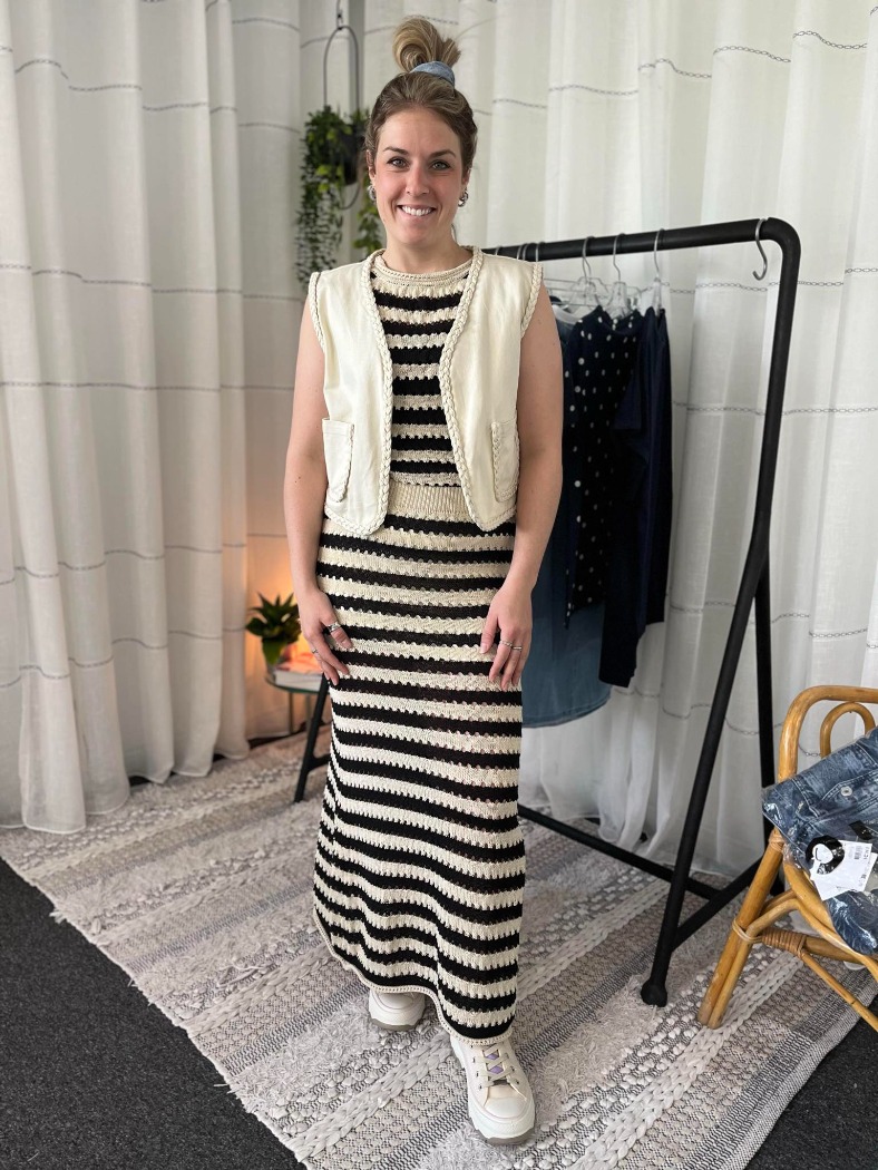 Camisole rayée tricot - 20122873 - Ichi