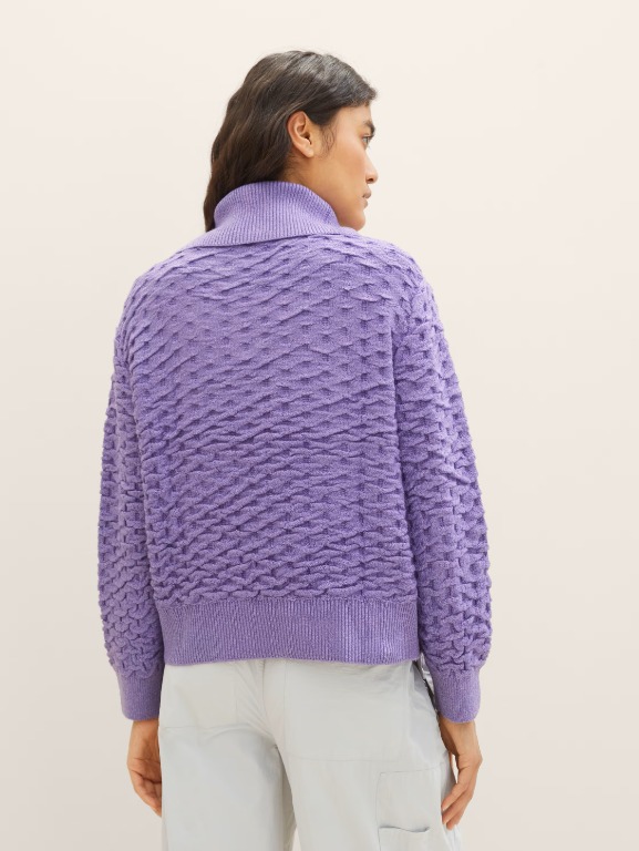 Chandail tricot col zip