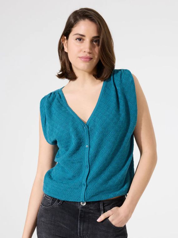 Débardeur tricot coton réversible - G50240 - Garcia