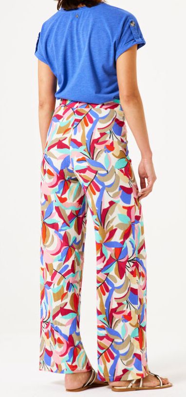 Pantalon motif jambe large