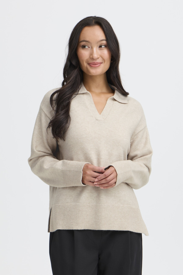 Chandail col polo tricot - 20615893 - Fransa