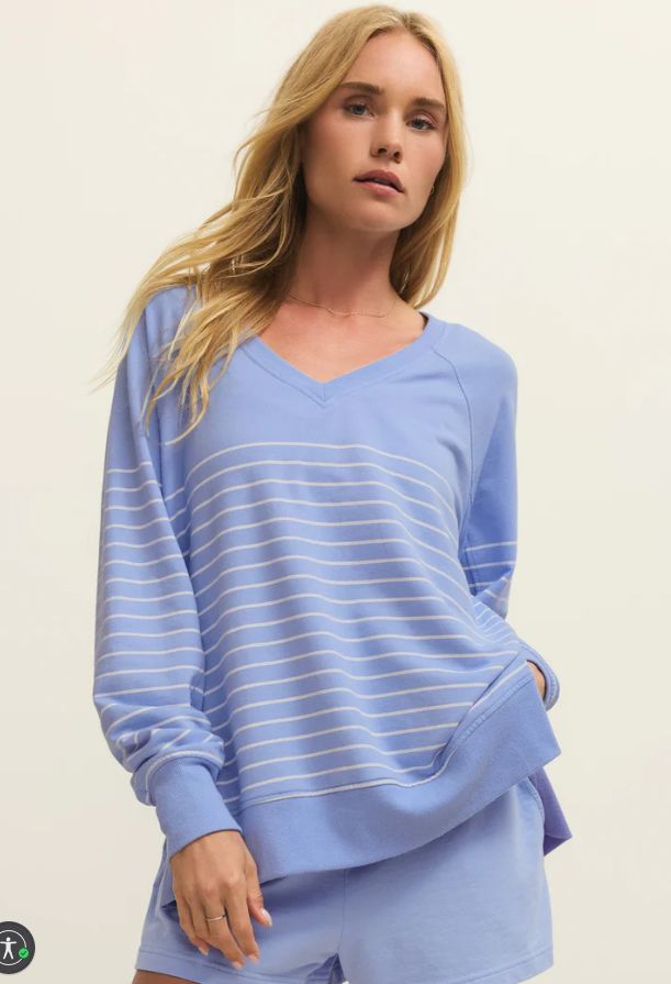 Chandail rayé manches raglan 