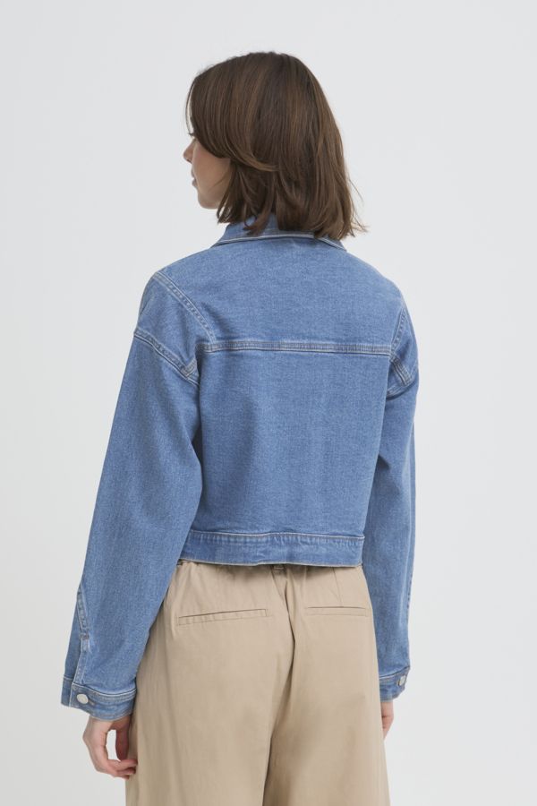 Veston de jeans court carré