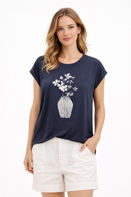 T-shirt col rond print devant - MOSPAW06597 - Mosaïc