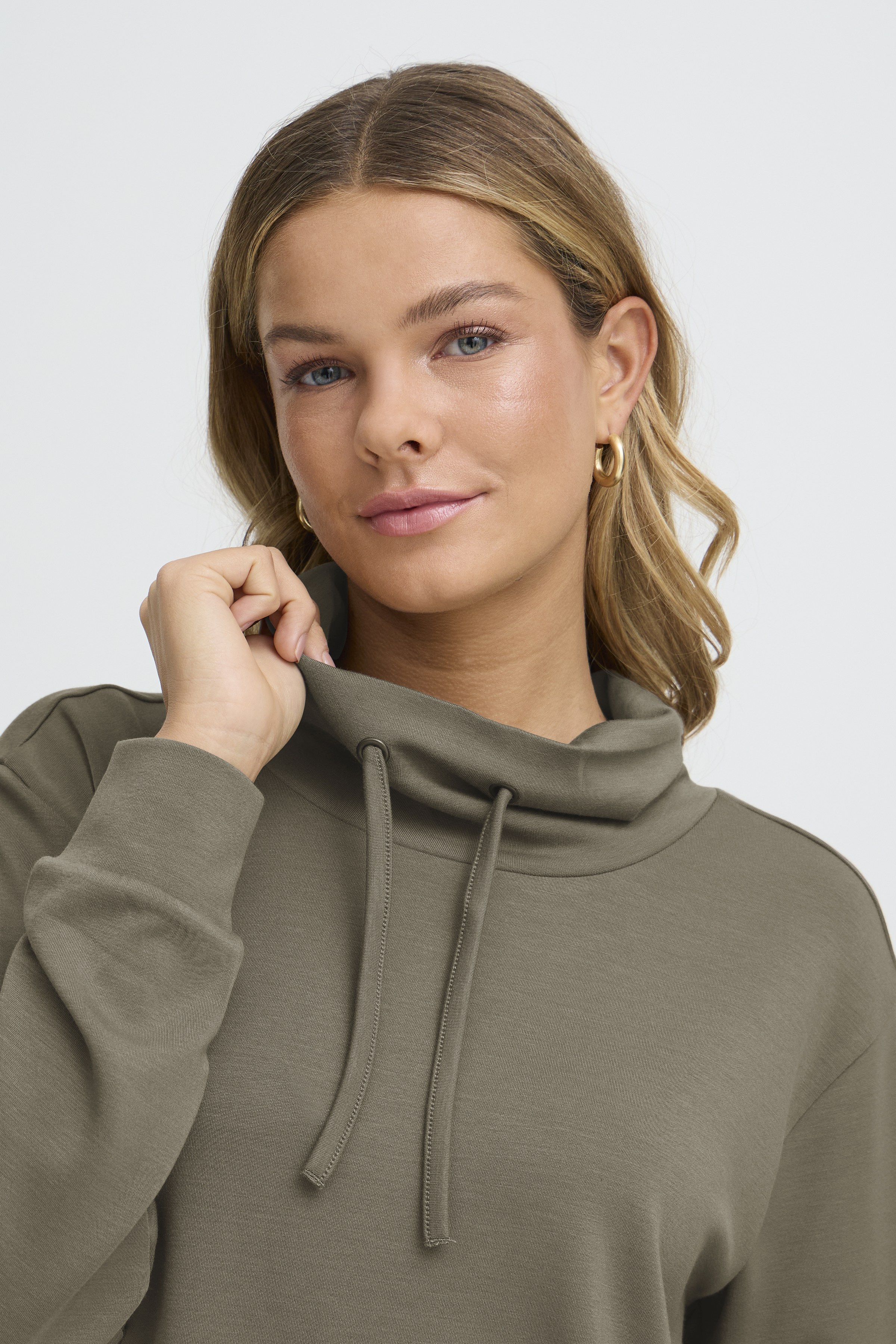 Chandail hoodie col montant - 20615947 - Fransa