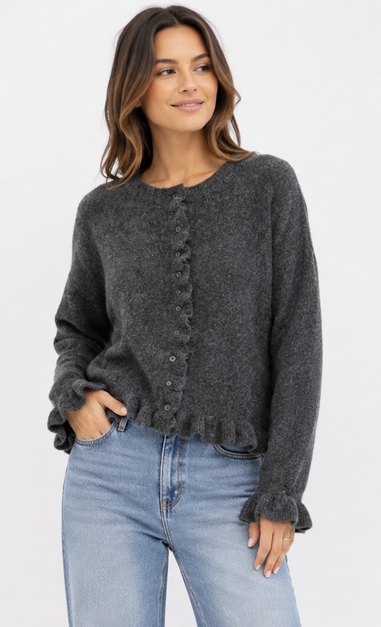 Cardigan boutons tricot frill - 41428 - 24 Colours
