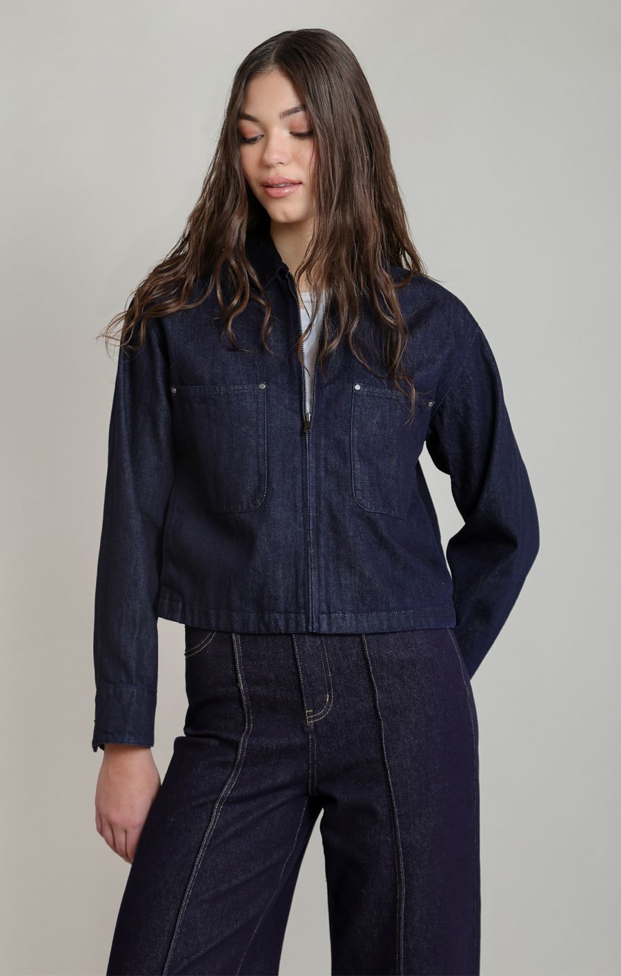 Veston jeans collet corduroy