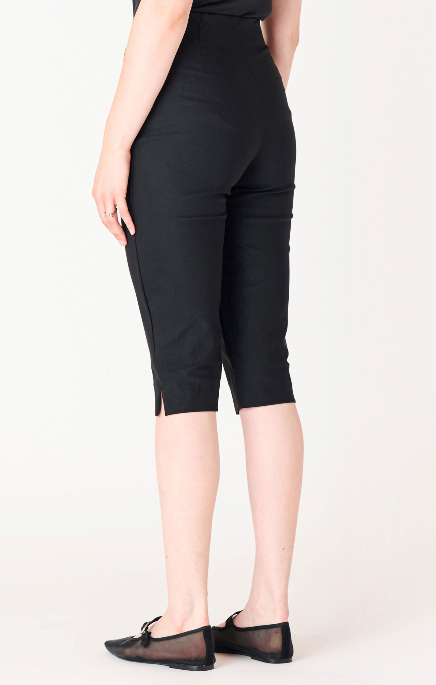 Pantalon capri fendu coté